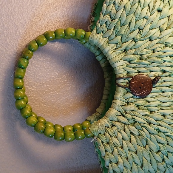 🌴 Straw Studios NWT green bag tote purse 👜 - Picture 2 of 11